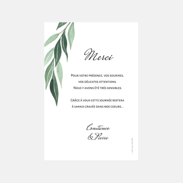 Hochzeits-Dankeskarte mit Laubfoto