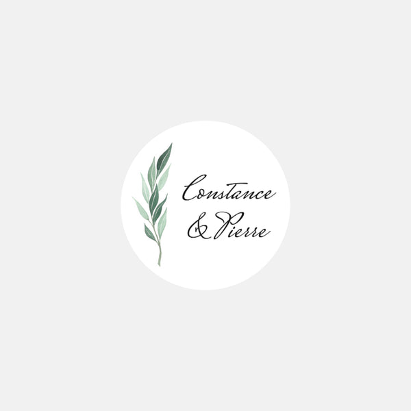 Personalized wedding stickers Transparency Foliage