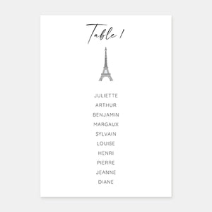 Paris roof wedding table plan - 5ex