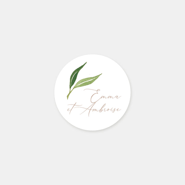 Personalized watercolor wedding stickers - 48ex