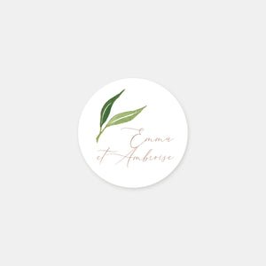 Personalisierte Aquarell-Hochzeitsaufkleber – 48ex
