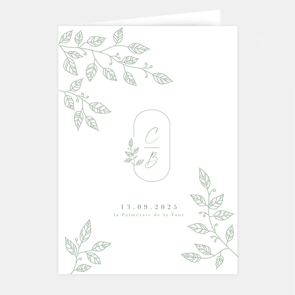 Foliage wedding booklet