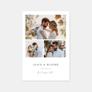 Dankeskarte zur Hochzeit, ein schöner Moment, 3 Fotos +1