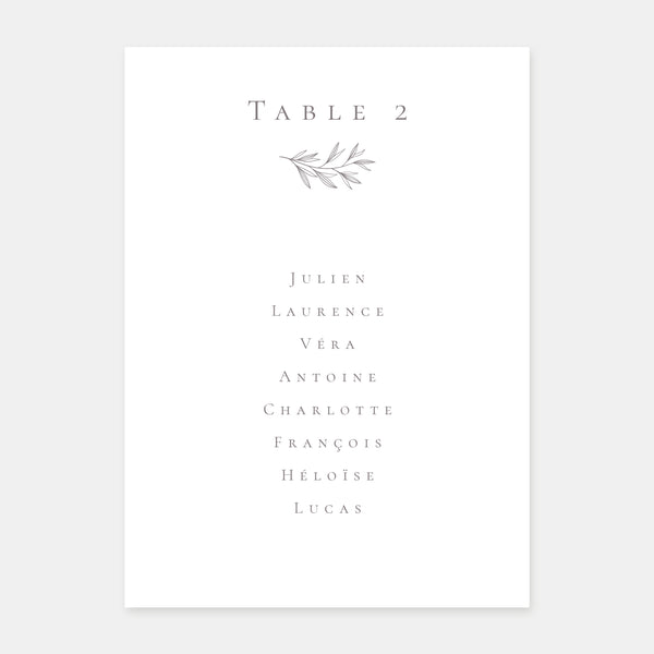 Chic nature wedding table plan