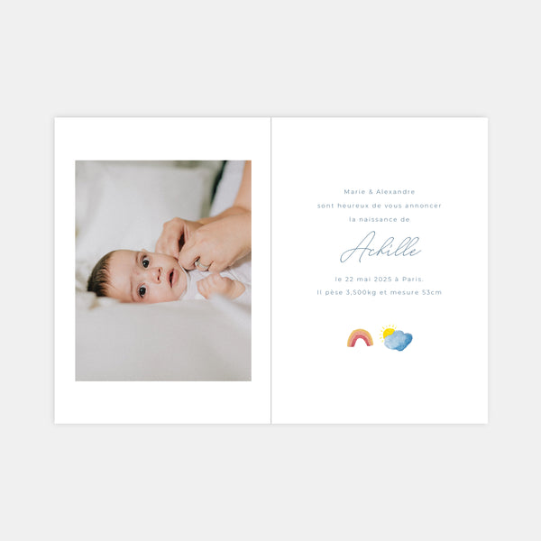 Faire-part de naissance aquarelle mobile