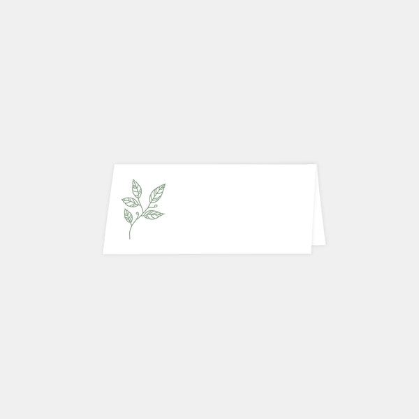 Foliage wedding place marker