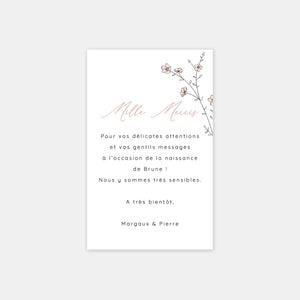 Birth thank you card Cherry trees