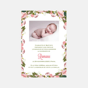 Peony birth announcement