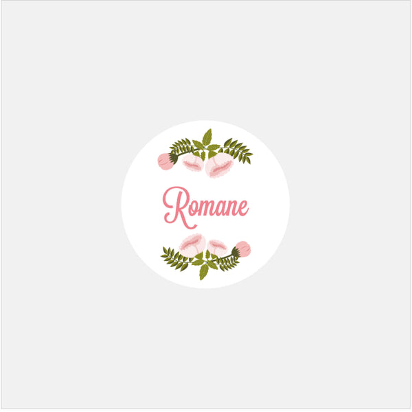 Personalized peonies birth stickers - 48ex