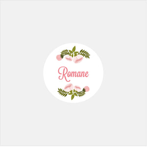 Personalized peonies birth stickers - 48ex