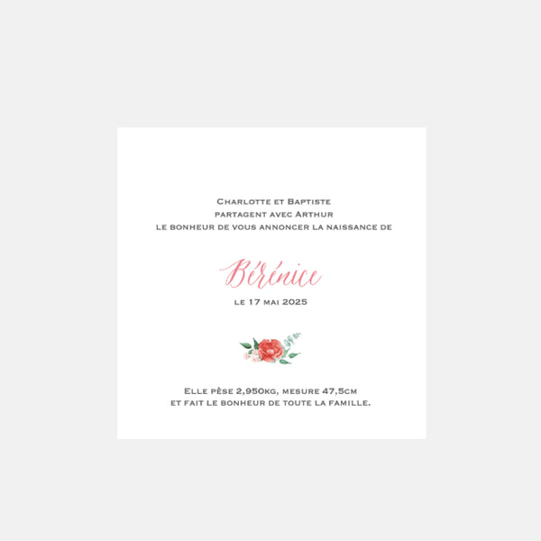Geburtsanzeige kleine Blumen