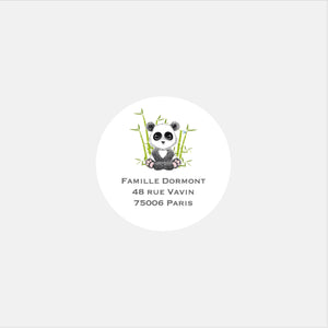 Personalisierte Panda-Geburtsaufkleber - 48ex