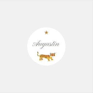 Personalized tiger birth stickers - 48ex