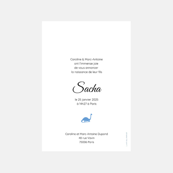 Birth announcement Little Dinosaur