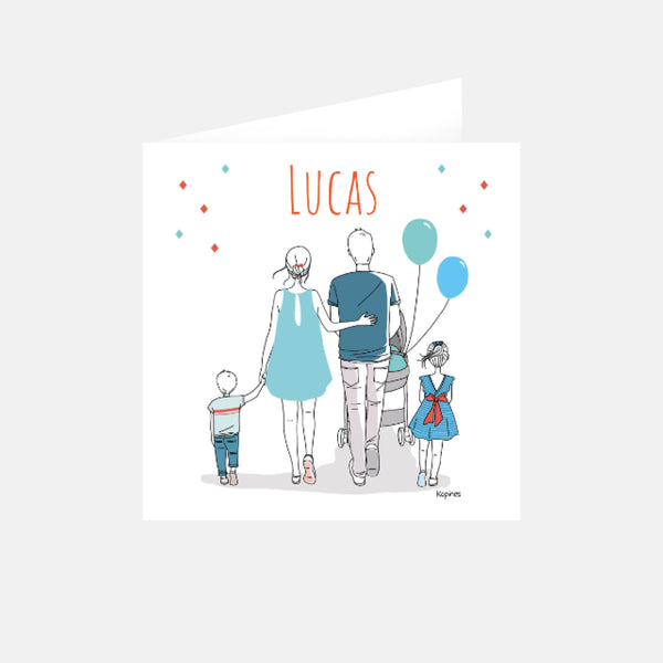Birth announcement My family blue 1 sister and 1 brother by Kopines
