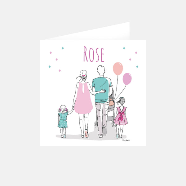 Geburtsanzeige meiner rosa Familie 2 Schwestern von Kopines