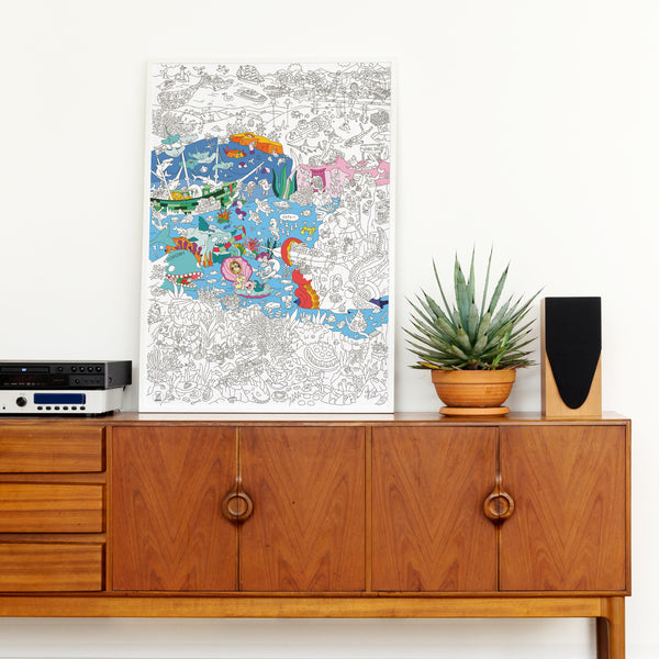 Giant Ocean Coloring Poster