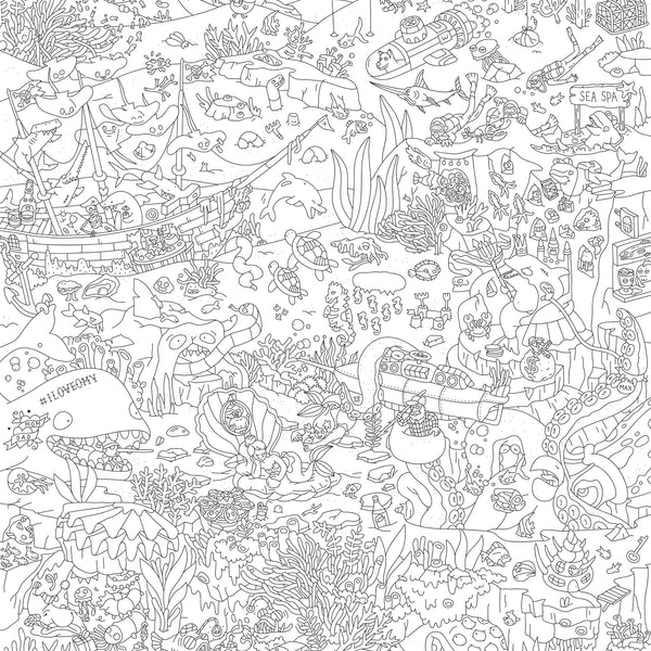 Giant Ocean Coloring Poster