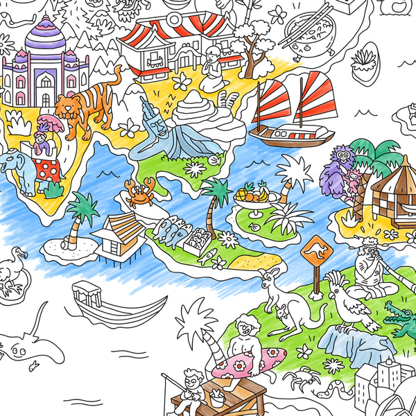 Giant Atlas Coloring Poster