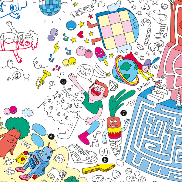 Riesiges Malplakat Riesenspiel + Bleistift