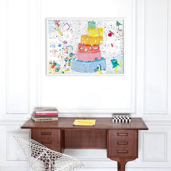 Riesiges Malplakat Riesenspiel + Bleistift