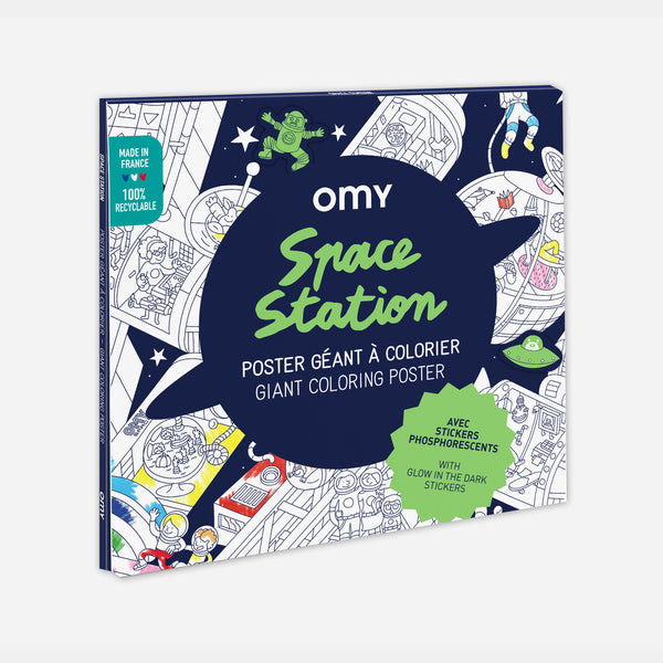 Riesiges Malplakat zur Raumstation