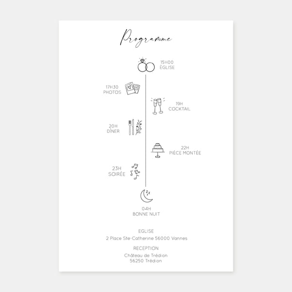 Hochzeitseinladungs-Sonnenuntergang-Bergprogramm