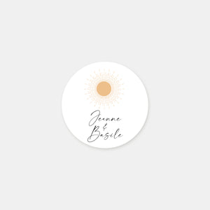 Personalized sunset beach wedding stickers - 48ex