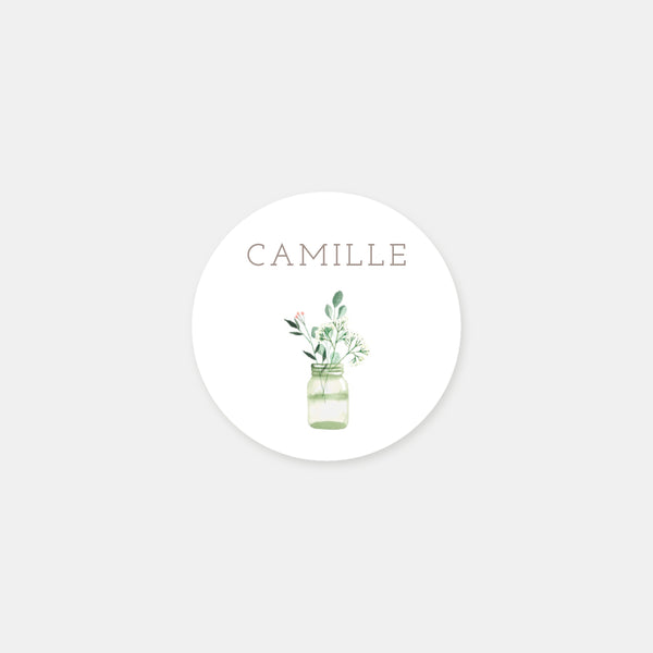 Stickers personnalisés baptême champêtre chic - 48ex