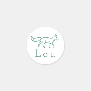 Personalized forest animal birth stickers - 48ex