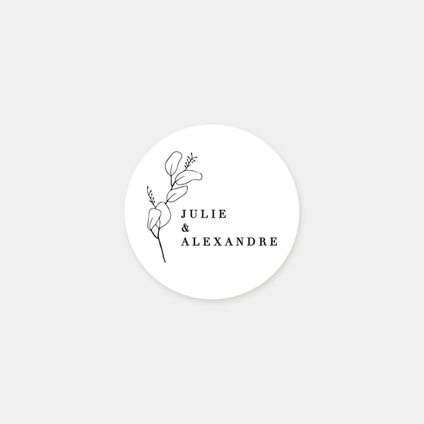 Personalized eucalyptus sketch nature stickers - 48ex