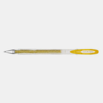 Gel-Tintenstift aus Metall mit Glitzer, feine Spitze, goldfarben, Uniball