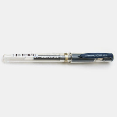 Blauer Uniball-Gelschreiber aus Metall mit breiter Spitze