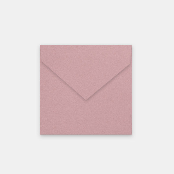 Enveloppe 140x140 mm metallisee rose poudree